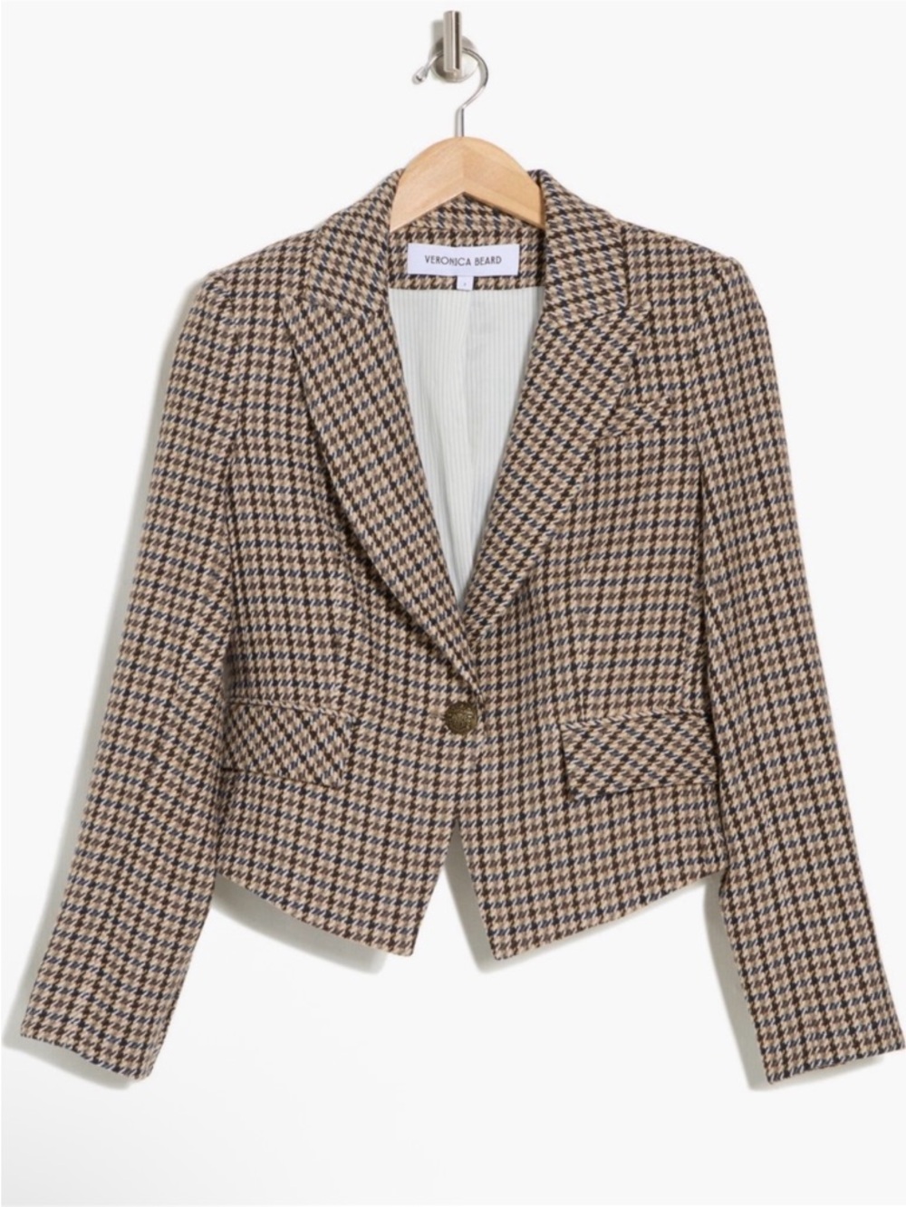 Veronica Beard brown houndstooth Hosanna Dickey jacket